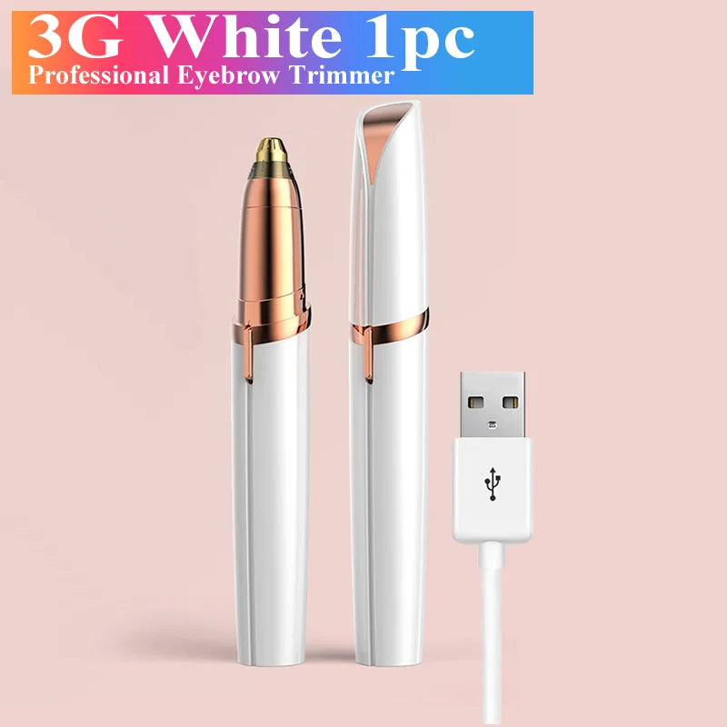 Electric Eyebrow Trimmer - Painless Portable Facial Hair Removal Tool for Women