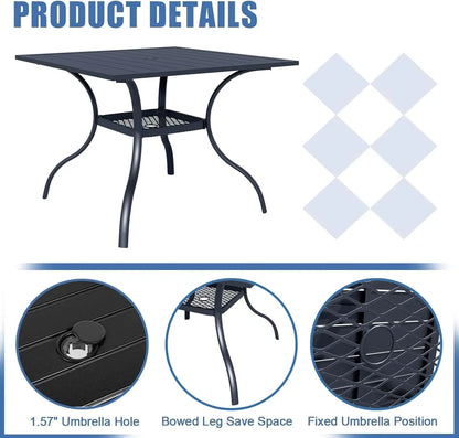 5-Piece Metal Outdoor Patio Furniture