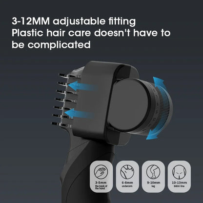 Electric Body Hair Trimmer for Men - Cordless Waterproof Groin & Body Groomer