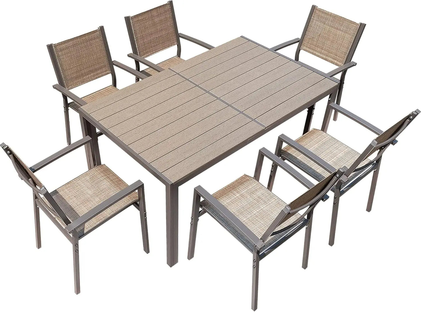 7 Piece Patio Dining Outdoor Furniture Set for Garden,